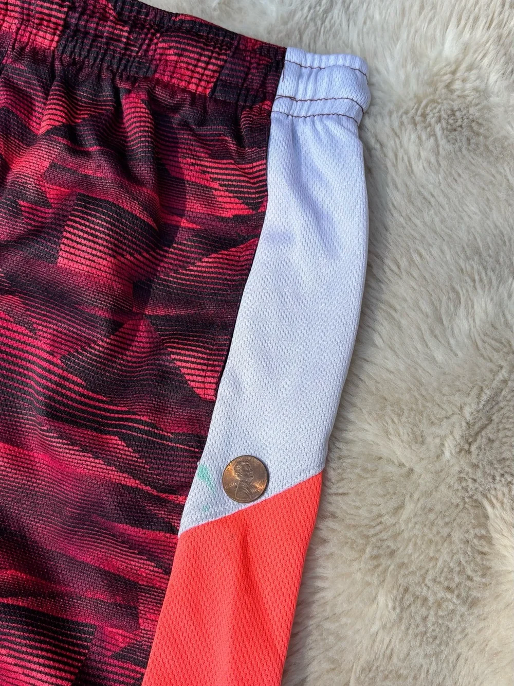 Place Sport Boys Red Patterned Athletic Shorts